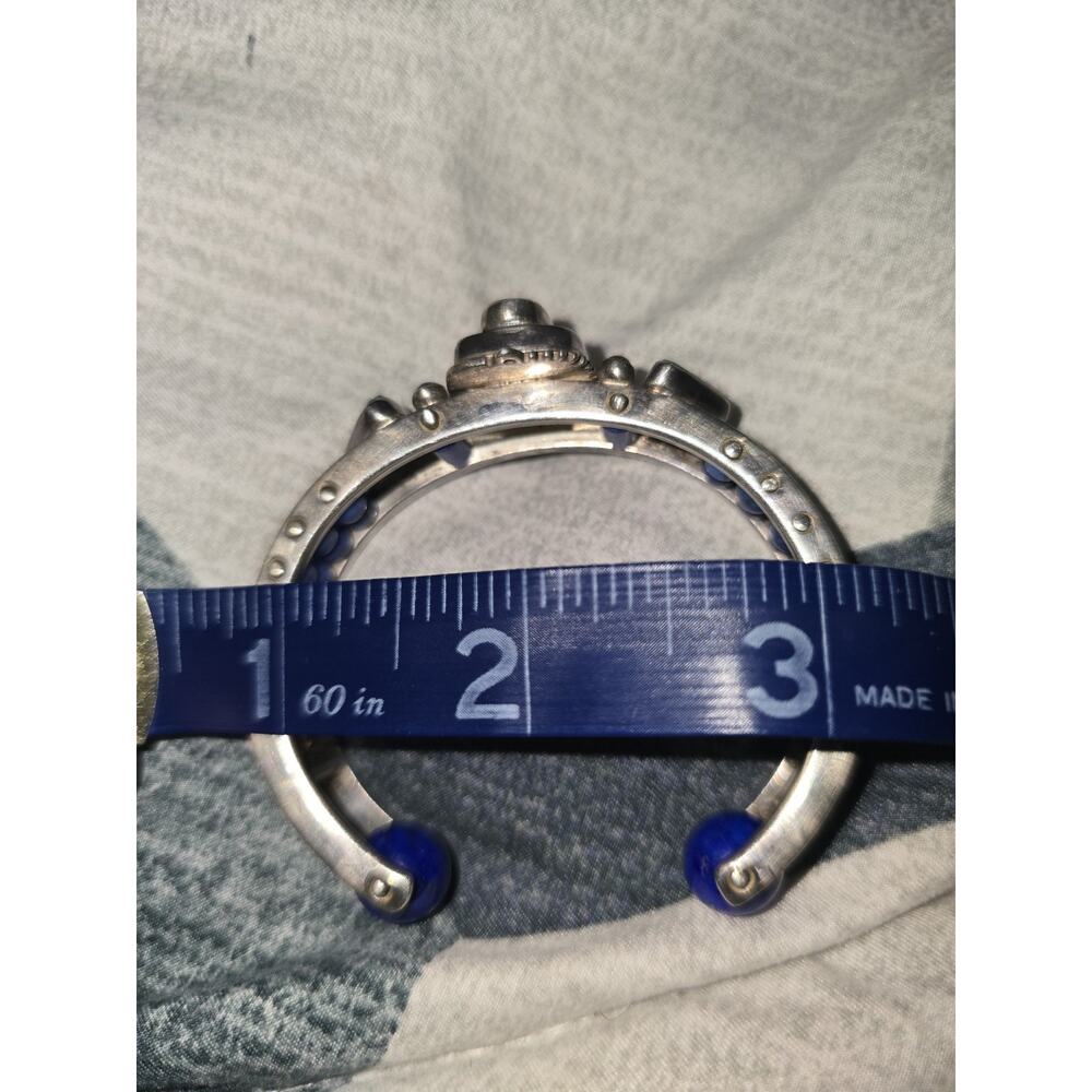 Michael Boyd Artisan Mosaic Cuff Bracelet 18K 22K Gold Sterling Lapis Chrysopras - Picture 6 of 8